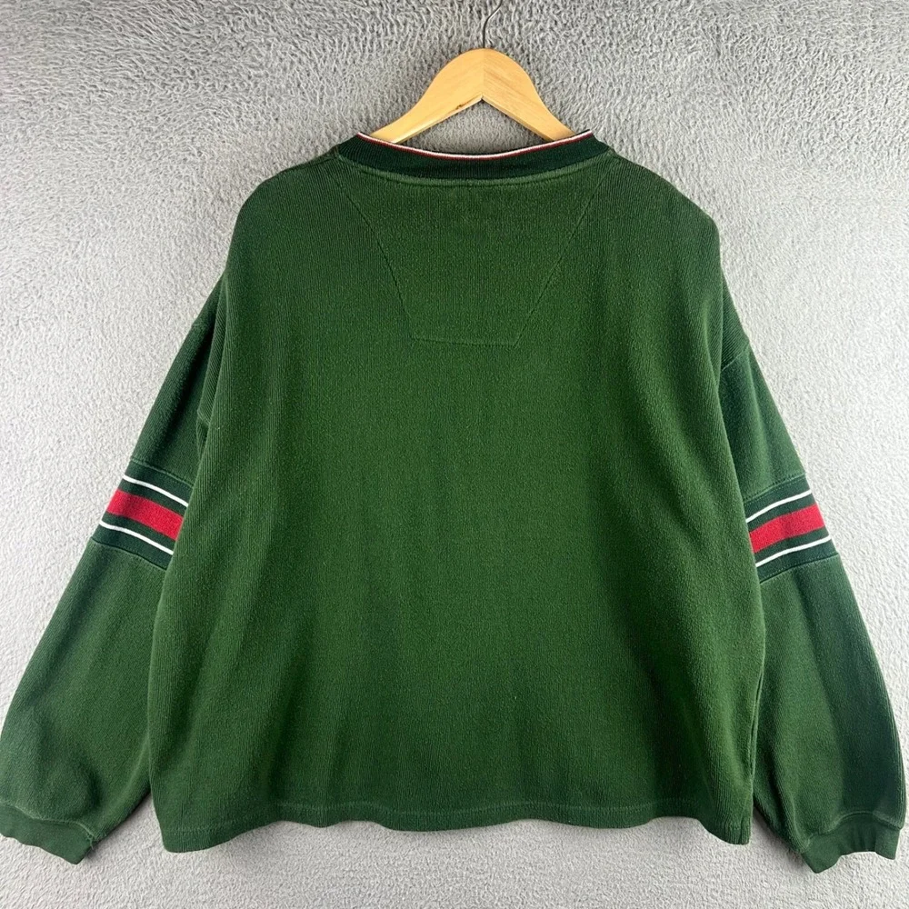 Vintage Mens Minnesota Wild NHL Sweatshirt Green V-Neck L